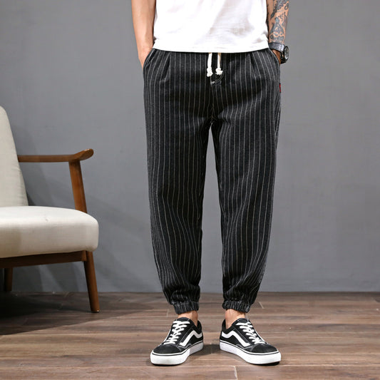 Stripe Men Jeans Pants