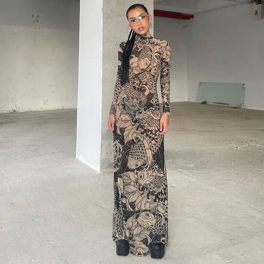 Vintage Printed Dress
